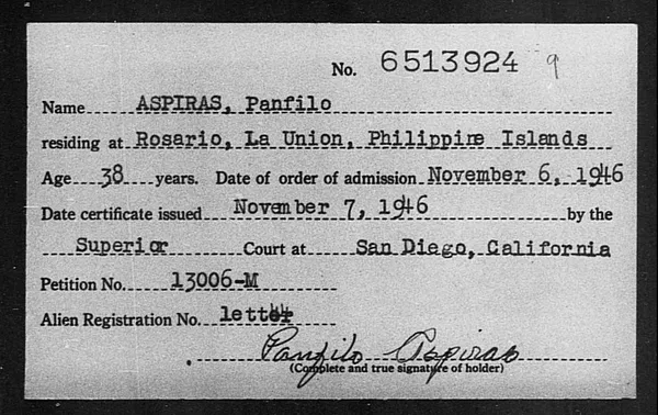 Aspiras, Panfilo - 1946