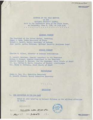 Minutes of the Ninety-Third Meeting of the National Security Council