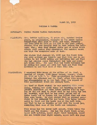 Deposition, March 15, 1933