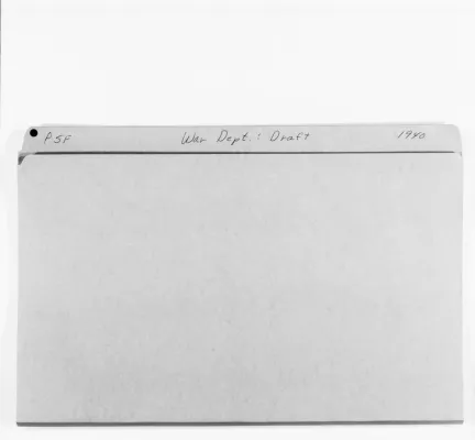 War - Draft, 1940