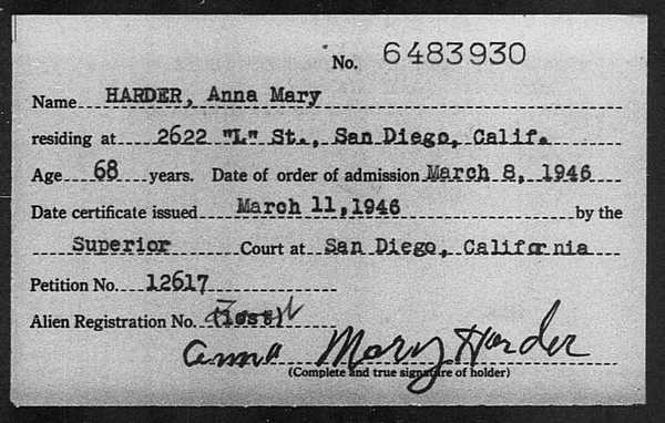 Harder, Anna Mary - 1946