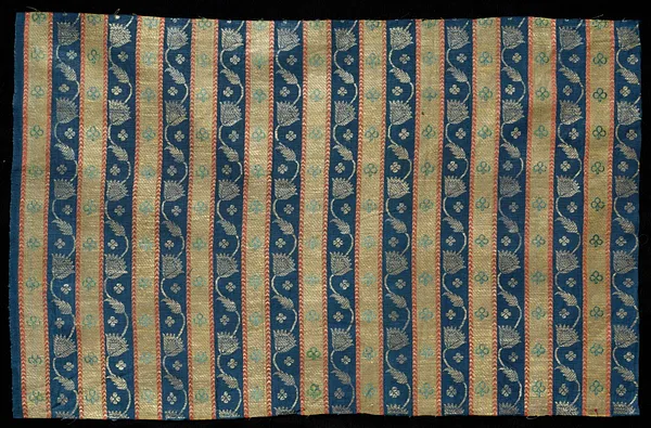 Striped Brocade with Flowering Vine