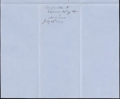 Copy of a letter from Samuel Warner to Richard Libbey, 15 July 1852