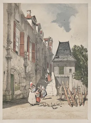 Picturesque Architecture in Paris, Ghent, Antwerp, Rouen:  L'Abbaye St. Amand, Rouen, France