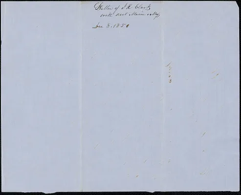 J. R. Clark to Samuel Warner, 8 December 1851
