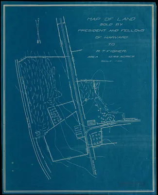 Map of land sold by President and Fellows of Harvard to R. T. Fisher