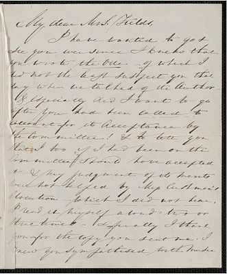 Elizabeth Palmer Peabody autograph letter signed to Annie Adams Fields, 24 [December 1863]
