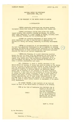 White House Press Release, Proclamation Number 2855