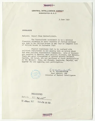 Memorandum from R. H. Hillenkoetter