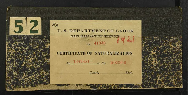 Volume 52, Certificates 1683851 - 1683900, 1921