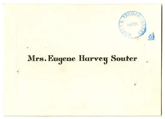 Wedding Gift Card from Helen (Mrs. Eugene) Souter
