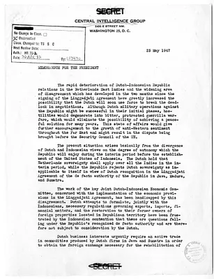 Memorandum from Rear Admiral R. H. Hillenkoetter to President Harry S. Truman