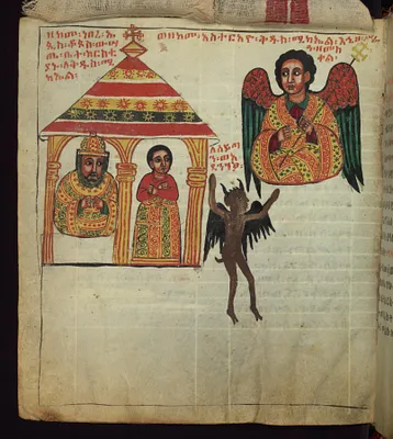 The Archangel casting an evil spirit from his church