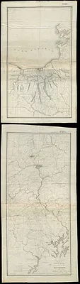 Map of the country embracing the several routes examined with a view to a national road from Washington to Lake Ontario