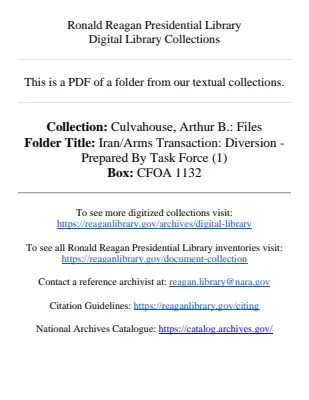 Iran/Arms Transaction: Diversion - Prepared By Task Force (1)