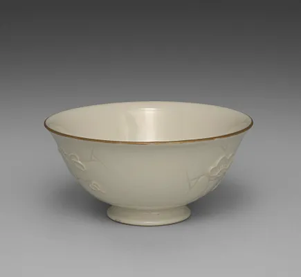 Bowl from Dining Set with Plum Blossoms and Cracked-Ice