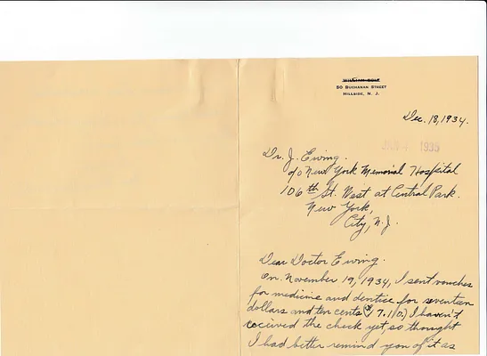 Letters Received to J. Ewing [James Ewing], December 18, 1934