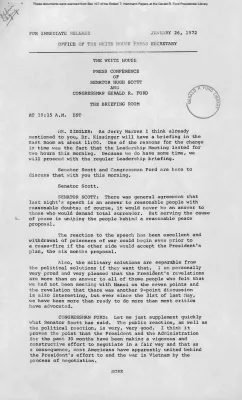 White House - Congressional Leadership Meeting, 1/26/72