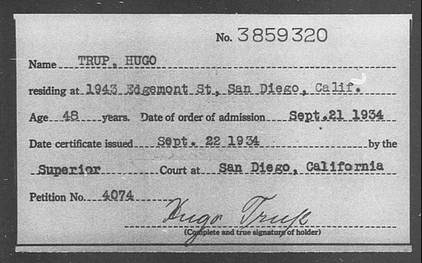 Trup, Hugo - 1934