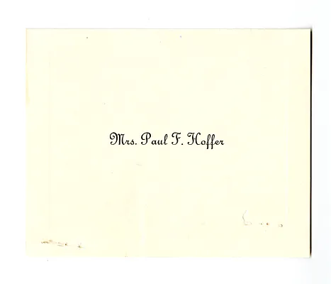 Letter from Frances Hoffer to President Harry S. Truman