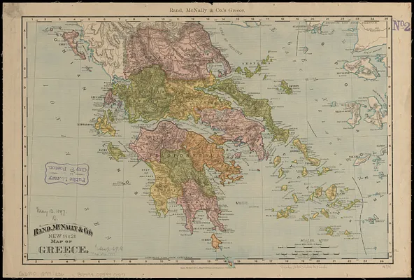 Rand, McNally & Co.'s new 14 x 21 map of Greece