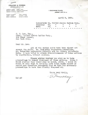 Letters Received to C.B. Lee, April 8, 1936