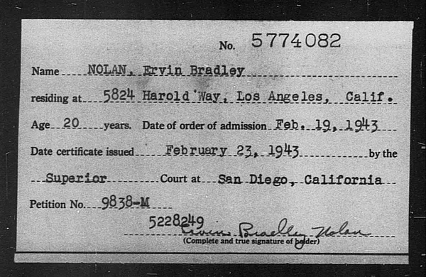 Nolan, Ervin Bradley - 1943