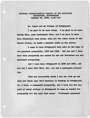 Extemporaneous remarks in Bridgeport, Connecticut