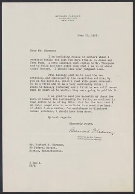 Herbert Brutus Ehrmann Papers, 1906-1970. Sacco-Vanzetti. Correspondence re: research and publication of The Untried Case, 1928-1937. Box 2, Folder 19, Harvard Law School Library, Historical & Special Collections