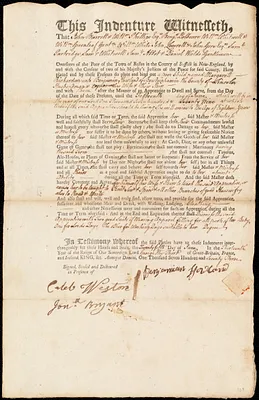 Margarett Richardson indentured to apprentice with Benjamin Howland of Bowdoinham, 25 June 1773