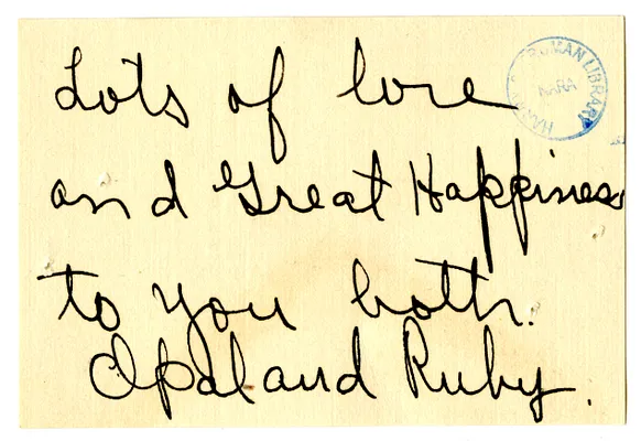 Wedding Gift Card from Opal and Ruby