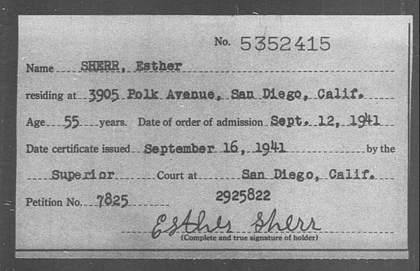 Sherr, Esther - 1941