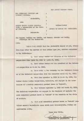 Copies of Court Documents, March 6, 1930