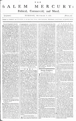 The Salem Mercury: Political, Commercial, and Moral