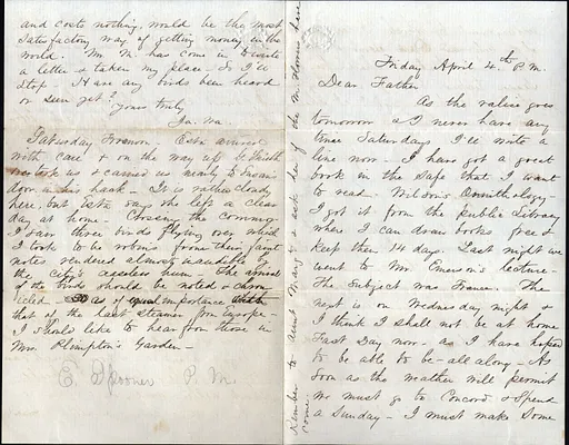 James Walter Spooner (1831-1888) to Ephraim Spooner April 4 [1851]