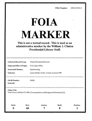 Vital Voices in Belfast 9/2/1998: [Correspondence and Background Information] [2]