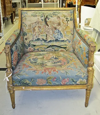 Embroidered Back and Seat for Chair