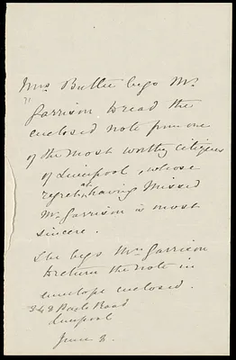 Letter from Josephine Elizabeth Grey Butler, Liverpool, [England], to William Lloyd Garrison, [June 3, 1877]