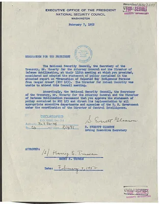 Memorandum from S. Everett Gleason to President Harry S. Truman