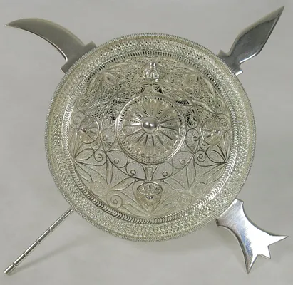 Decorative Shield with Sword and Spear