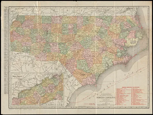 The Rand McNally new commercial atlas map of North Carolina