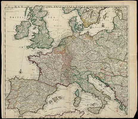 A map of the principall part of Europe