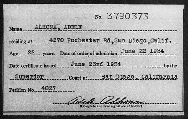Alhona, Adele - 1934