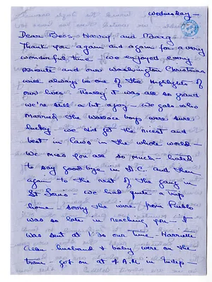 Letter from Christine Wallace to Bess W. Truman