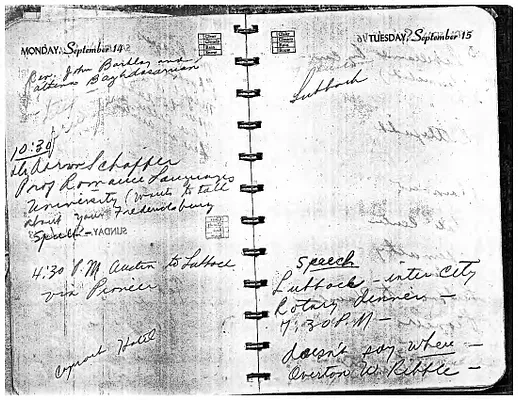 Lyndon Johnson's 1953 Desk Diary, beginning 9/14/1953