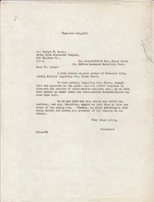 Letters Sent to Burton E. Emory, December 3, 1929