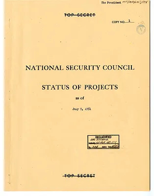 Report, National Security Council Status of Projects