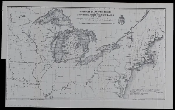 Progress chart of the Survey of the Northern & North Western Lakes, July 1st, 1873