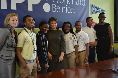 KIPP School Group Photo with Valerie Jarrett