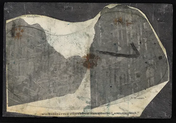Metal Plate of the Widmanstatten Figures of "Ahnighito" and "Woman"